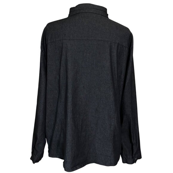 Women's Gray Button-Down Casual Shirt Viscose Polyester Blend Size XL - Picture 2 of 16